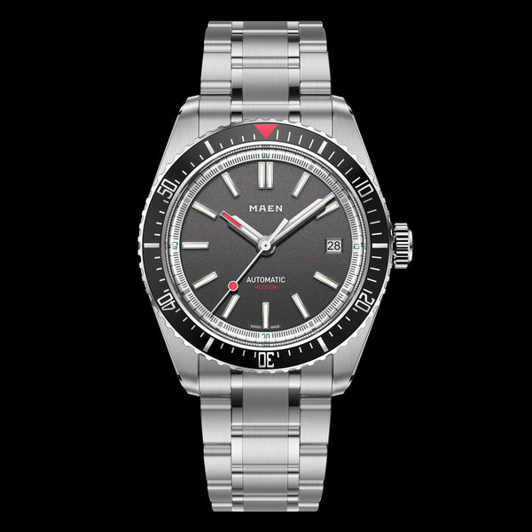 Hudson 38 Automatic Date - Jet Black White Chapter Ring