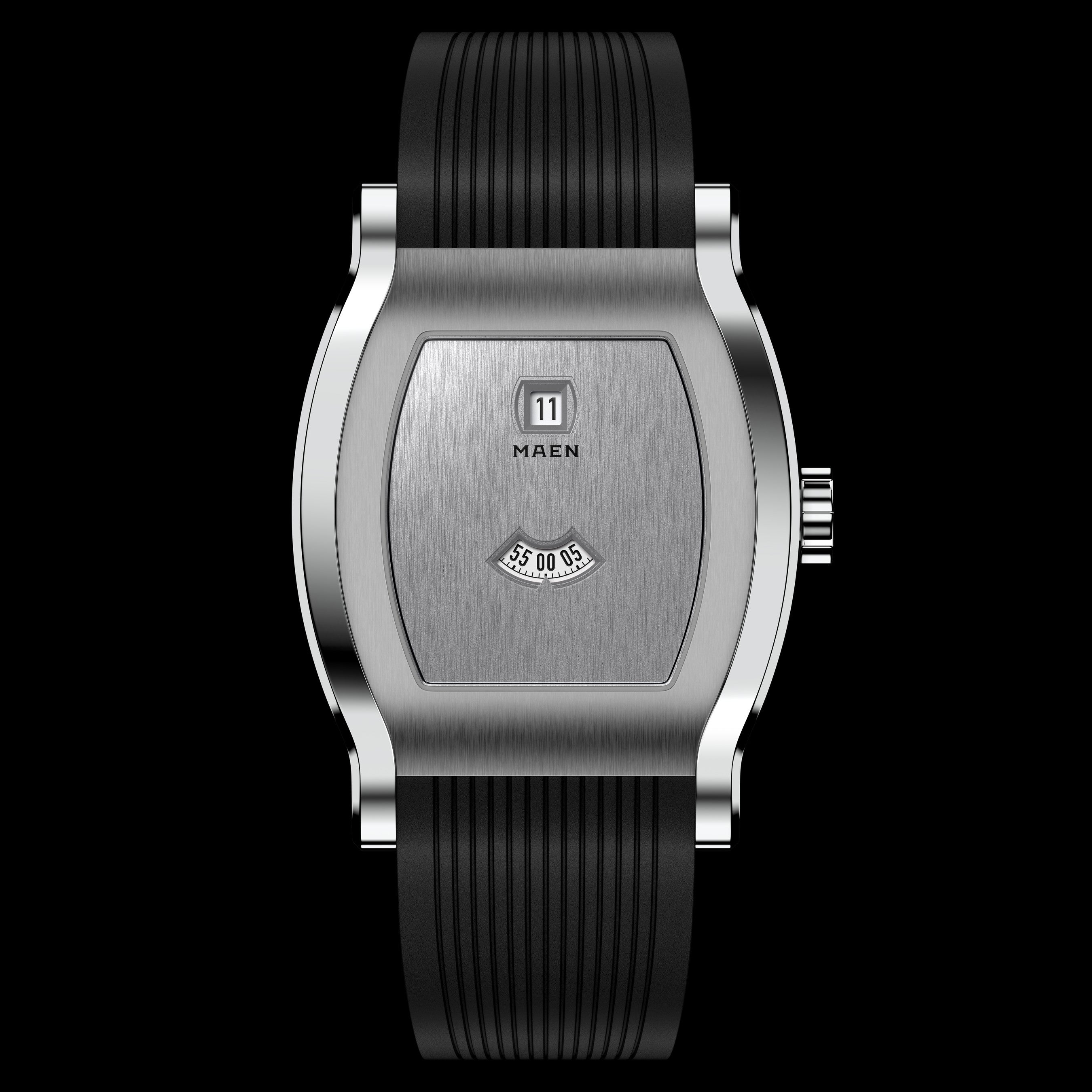 Grand Tonneau Jump Hour M8.1.1 – Steel dial, front