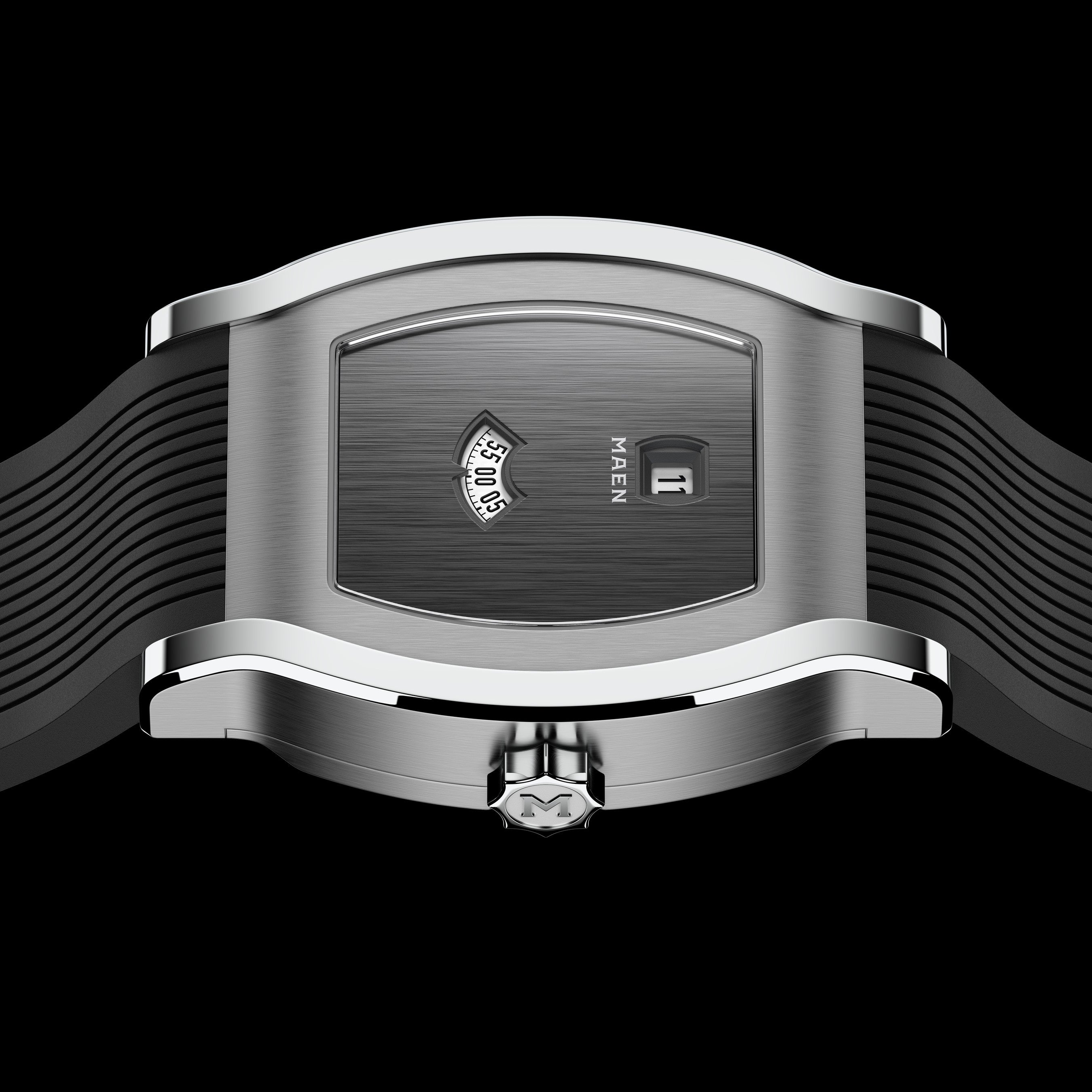 Grand Tonneau Jump Hour M8.1.2 – Anthracite Black dial, overhead