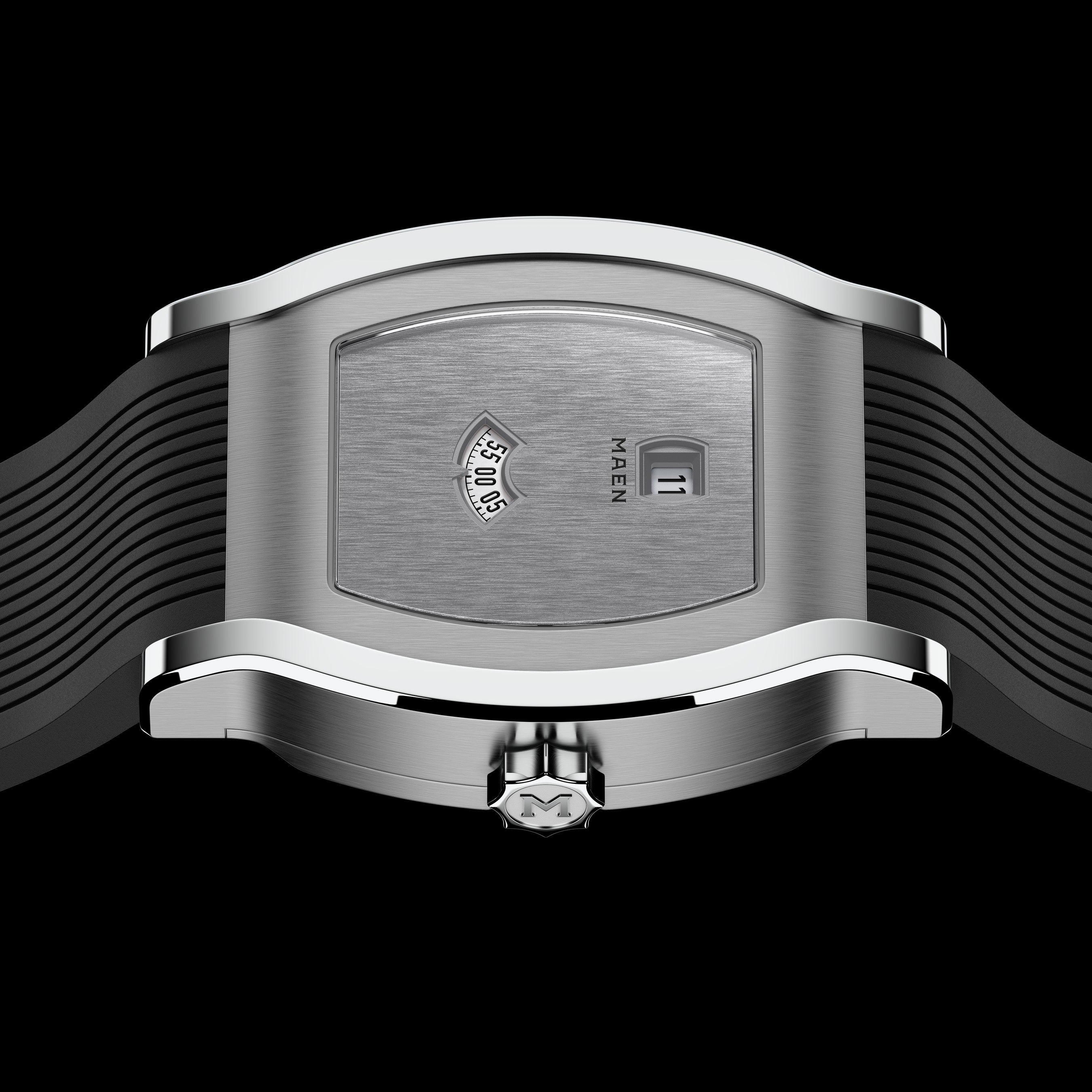 Grand Tonneau Jump Hour M8.1.1 – Steel dial, overhead